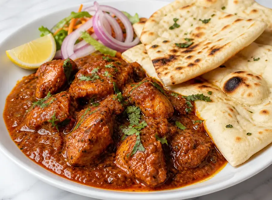 Tawa chicken with naan